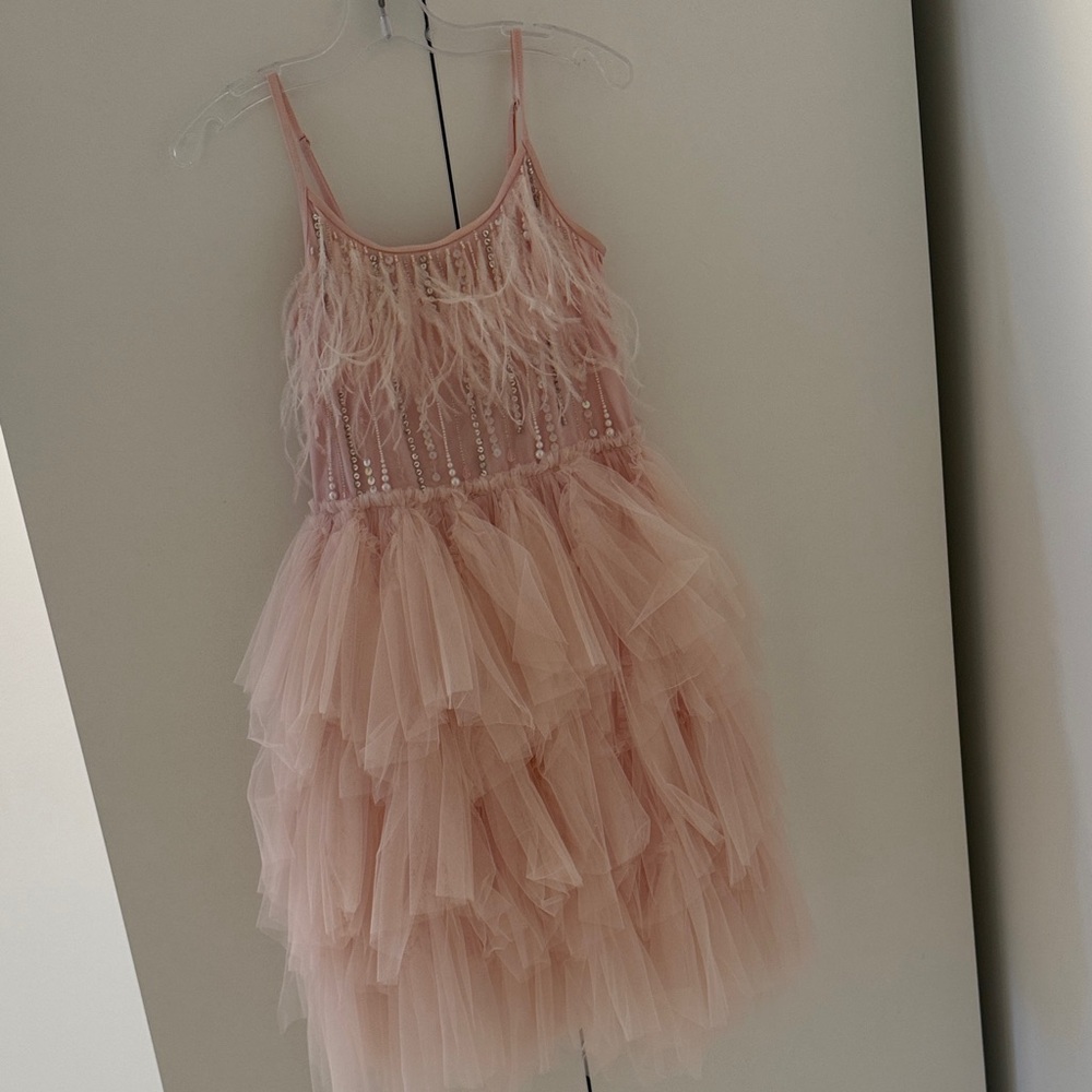 Tutu Du Monde Pink Feathered Tulle Dress- Kids